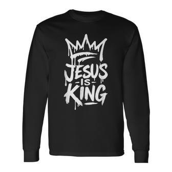 Jesus Is King Crown Inspired By Faith Long Sleeve T-Shirt - Thegiftio UK