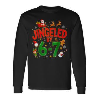 Jingled By 67 Six Seven Meme Christmas Long Sleeve T-Shirt - Thegiftio UK