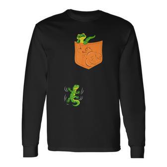 Jolie Chemise Gecko À Poche Pour Enfants T-shirt à manches longues - Cadeauxyz
