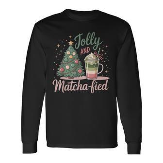 Jolly Matcha-Fied Xmas Long Sleeve T-Shirt - Thegiftio