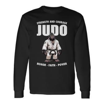 Judo Gorila Judoka Japonés Mono Camiseta de manga larga - Regaloses
