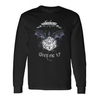 Juego De Rol Dados Dragón W20 Experiencia Xp Camiseta de manga larga - Regaloses