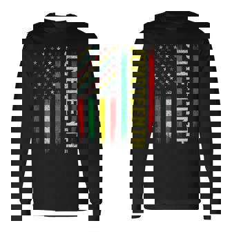 Juneteenth History African Roots Melanin US Flag Tank Top Long Sleeve T-Shirt | Mazezy