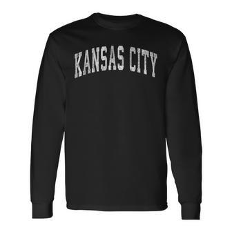 Kansas City Missouri Kc Vintage Athletic Sports Long Sleeve T-Shirt - Thegiftio UK