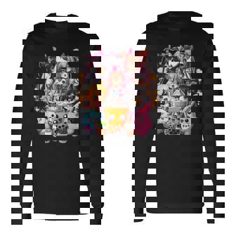 Kawaii Meme Japan Anime Bubble Tea Boba Tea Lover Japanese Long Sleeve T-Shirt - Thegiftio