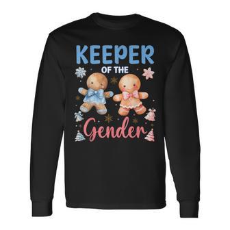 Keeper Of The Gender Reveal Baby Gingerbread Pink Or Blue Long Sleeve T-Shirt - Seseable