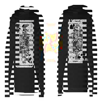 King Ofpades トランプデッキ ヴィンテージレトロスタイル 長袖Tシャツ - Kawaiitshirt