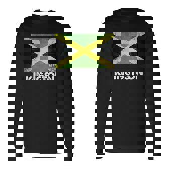 Kingston Jamaica Flag Jersey 長袖Tシャツ - Kawaiitshirt