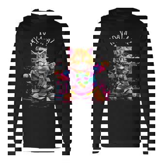 Koaya アリゾナ 踊る猫 カラフル かわいい キティ デザイン 長袖tシャツ 長袖Tシャツ - Kawaiitshirt