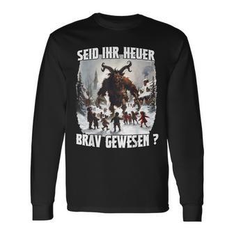 Krampus Tradition Perchtenlauf Kramperl Mask Krampus Long Sleeve T-Shirt - Thegiftio
