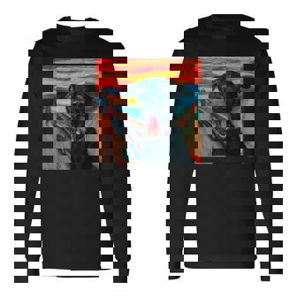 Labrador Retriever Dog Parody Pop Art Expressionist Long Sleeve T-Shirt | Mazezy