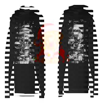 Labrador Santa Claus Costume Labrador Xmas Retriever Long Sleeve T-Shirt | Mazezy