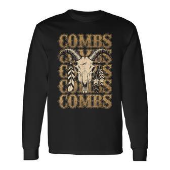 Last Name Combs Personalized Name Combs Vintage Long Sleeve T-Shirt - Thegiftio