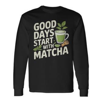 Latte Matcha Helado Amante Del Té Matcha Camiseta de manga larga - Regaloses