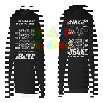 Leave No Cube Unsolved Puzzle Cubes Math Teacher Tank Top Long Sleeve T-Shirt | Mazezy