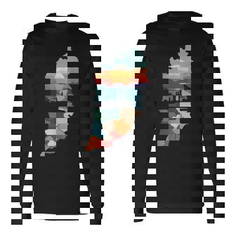 Lebanon Cities Map In Arabic Typography Long Sleeve T-Shirt | Mazezy