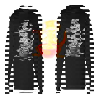 Leopard Gecko Lizard Ramen Crested Gecko Japanese Noodles Long Sleeve T-Shirt | Mazezy