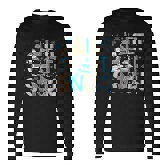 Let It Snow Christmas Snowman Snowflakes Xmas Holiday Pajama Long Sleeve T-Shirt - Monsterry