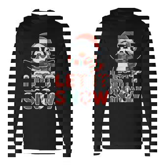 Let It Snow Cute Penguin Christmas Santa Hat Holiday Long Sleeve T-Shirt | Seseable UK