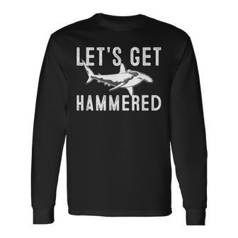 Let's Get Hammered Hammerhead Shark Presents Long Sleeve T-Shirt - Thegiftio UK