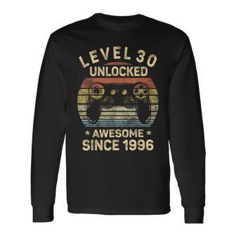 Level 30 Unlocked Awesome Since 1996 30Th Birthday Gaming Long Sleeve T-Shirt | Mazezy