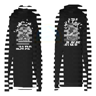 Lewes Beach Delaware Shark Fin Vacation Souvenir Long Sleeve T-Shirt | Mazezy