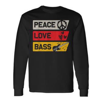 Liebe Frieden Bass Gitarre Hippie Bassist Langarmshirts - Geschenkecke