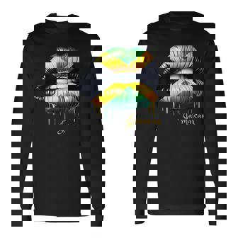 Lips Jamaican Flag Jamaica Love Travelacation 長袖Tシャツ - Kawaiitshirt