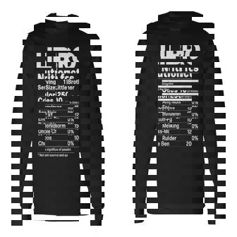 Little Brother Sibling Humor Lil Bro Nutrition Facts Long Sleeve T-Shirt - Monsterry
