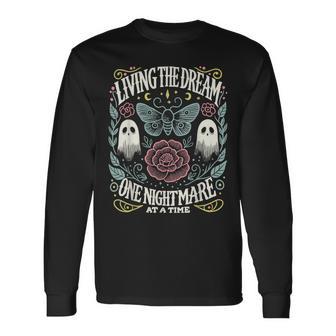 Living The Dream One Nightmare At The Time Halloween Long Sleeve T-Shirt - Thegiftio
