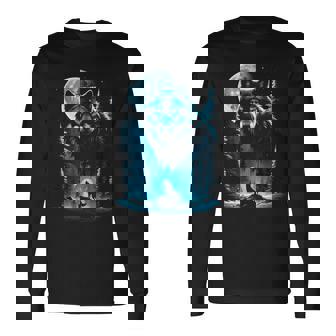 Lobo Con Luna Manga Larga Camiseta de manga larga - Regaloses