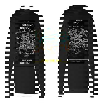 London Underground Mind The Gap Map England Uk 電車管 長袖Tシャツ - Kawaiitshirt