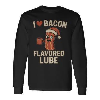 I Love Bacon Flavored Lube Christmas Elephant Gag Long Sleeve T-Shirt | Mazezy