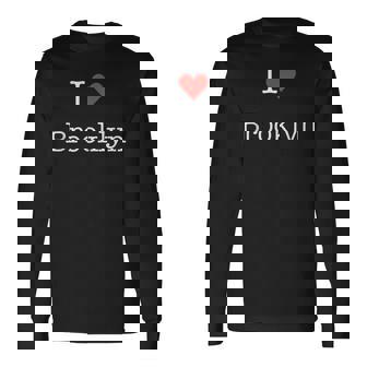 I Love Brooklyn With Heart ミニマリスト シンプル グラフィック 長袖Tシャツ - Kawaiitshirt