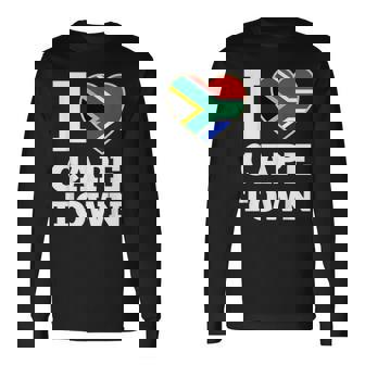 I Love Cape Town South Africa Heart Flag Long Sleeve T-Shirt | Mazezy