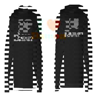 I Love Damon I Heart Damon レッド ハート バレンタイン 長袖Tシャツ - Kawaiitshirt