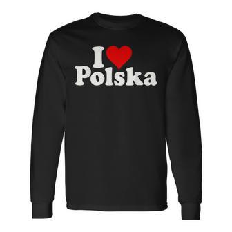 I Love Heart Polska Polen Langarmshirts - Geschenkecke