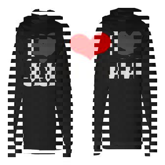 I Love Jiji 愛 ハート じーじ じいじ おじいさん 父の日 家族 家族写真 記念写真 おもしろ かわいい 長袖Tシャツ - Kawaiitshirt