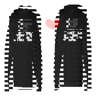 I Love Jun 私は愛する Jun 長袖Tシャツ - Kawaiitshirt