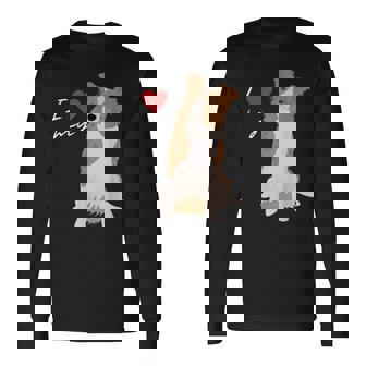 I Love My & Red Merle ボーダーコリー ドッグラバー。 長袖Tシャツ - Kawaiitshirt