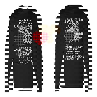 I Love My Job For All The Little Reasons バレンタインハート 長袖Tシャツ - Kawaiitshirt