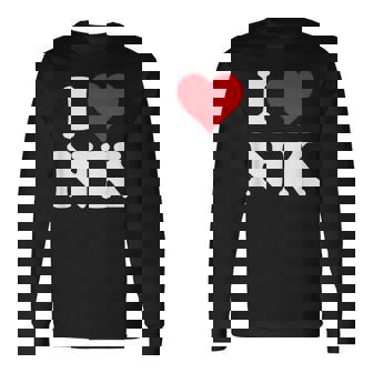 I Love Nk Initials I Heart NK First Last Name N K 長袖Tシャツ - Kawaiitshirt