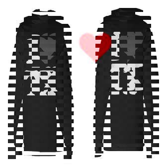 I Love Tx Initials I Heart TX First Last Name T X 長袖Tシャツ - Kawaiitshirt