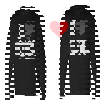 I Love Uk Initials I Heart UK First Last Name U K 長袖Tシャツ - Kawaiitshirt