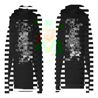 Lucky Leprechaun Golf For St Patrick’s Day Players Long Sleeve T-Shirt | Mazezy