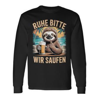 Lustiges Ruhe Bitte Faultier Malle Party Langarmshirts - Geschenkecke