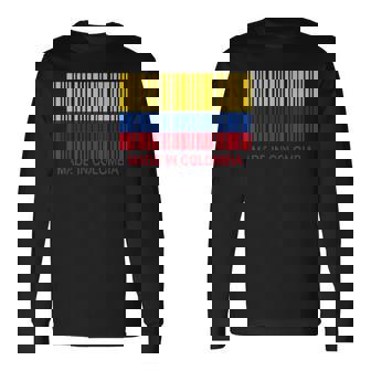 Made In Colombia Bandera Código De Barras Camiseta de manga larga - Regaloses