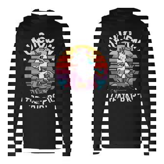 Magical Unicorn Cupcake Rainbow Sprinkles Baking Horn Long Sleeve T-Shirt | Mazezy