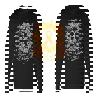 In March We Wear Orange Multiple Sclerosis Awareness Long Sleeve T-Shirt - Thegiftio