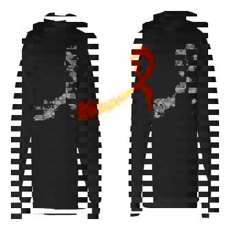 In March We Wear Orange Ribbon Multiple Sclerosis Awareness Long Sleeve T-Shirt - Thegiftio